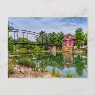 Tarjeta postal de verano en War Eagle Mill pensand