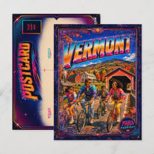 Tarjeta postal de Vermont de los 80 retro