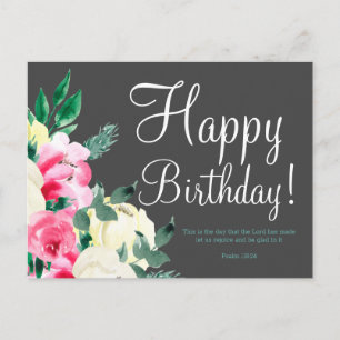 Tarjeta postal de verso de la Biblia de cumpleaños