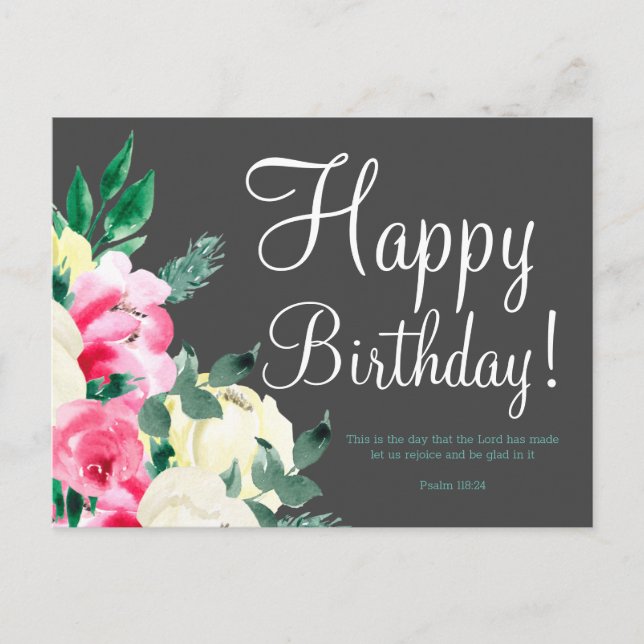 Tarjeta postal de verso de la Biblia de cumpleaños (Anverso)