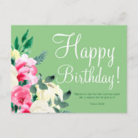 Tarjeta postal de verso de la Biblia de cumpleaños
