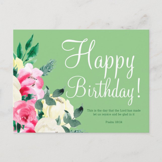 Tarjeta postal de verso de la Biblia de cumpleaños (Anverso)