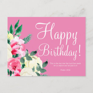 Tarjeta postal de verso de la Biblia para cumpleañ