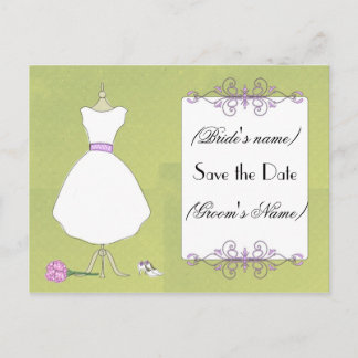 Tarjeta postal de vestido de novia Chic - Salva la
