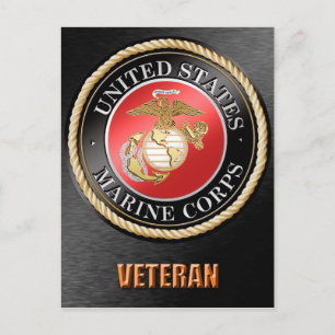 Tarjeta postal de veterano del Cuerpo de Marines d