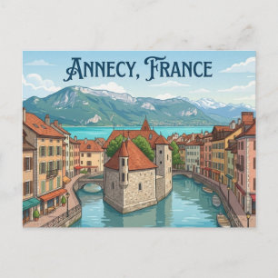 Tarjeta postal de viaje a Annecy Francia