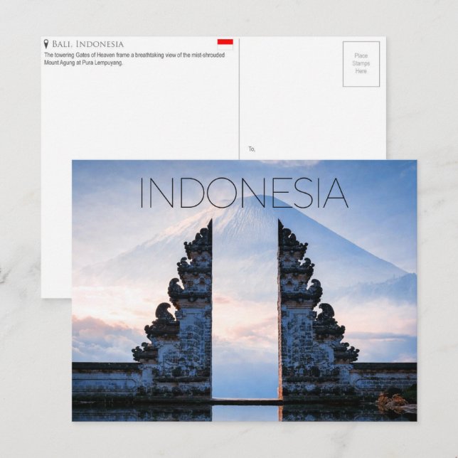 Tarjeta postal de viaje a Bali, Indonesia (Anverso / Reverso)