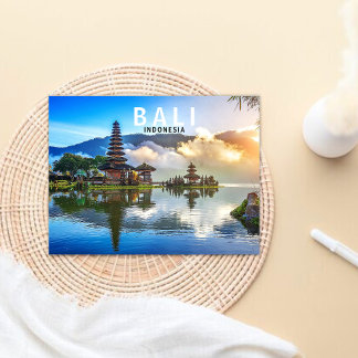Tarjeta postal de viaje a Bali Indonesia