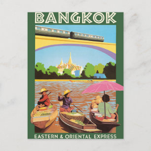 Tarjeta postal de viaje a Bangkok Tailandia