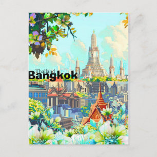 Tarjeta postal de viaje a Bangkok Tailandia, Tarje
