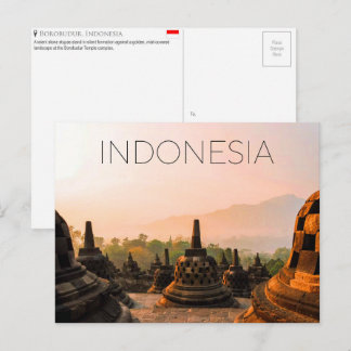 Tarjeta postal de viaje a Borobudur, Indonesia