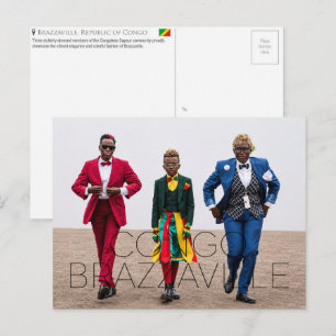 Tarjeta postal de viaje a Brazzaville, República d