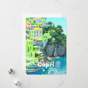 Tarjeta postal de viaje a Capri Italia, Tarjeta po
