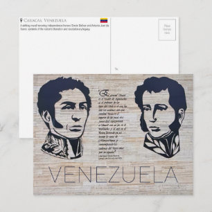 Tarjeta Postal de Viaje a Caracas, Venezuela