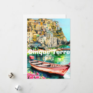 Tarjeta postal de viaje a Cinque Terre, viaje a Ci