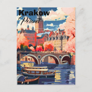 Tarjeta postal de viaje a Cracovia Polonia, Tarjet