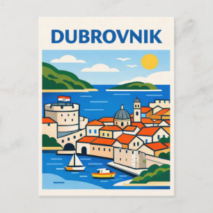 Tarjeta postal de viaje a Dubrovnik Croacia