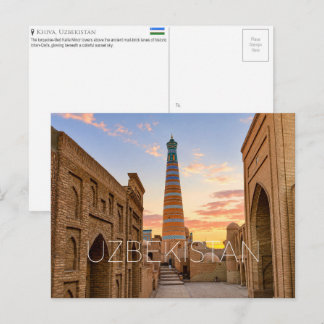 Tarjeta postal de viaje a Khiva, Uzbekistán