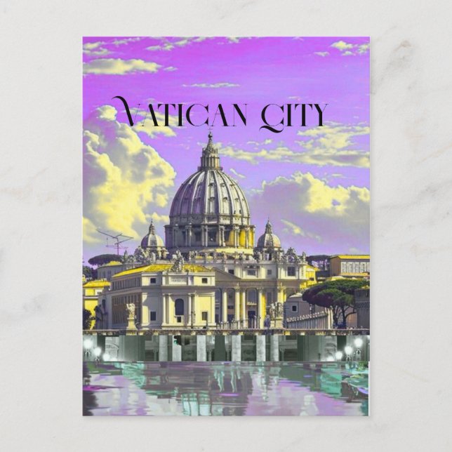 Tarjeta postal de viaje a la Ciudad del Vaticano,  (Anverso)