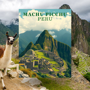 Tarjeta postal de viaje a Machu Picchu Perú