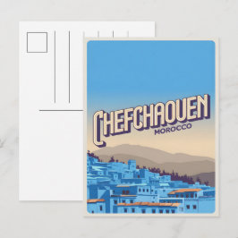 Tarjeta postal de viaje a Marruecos chefchaoun, re