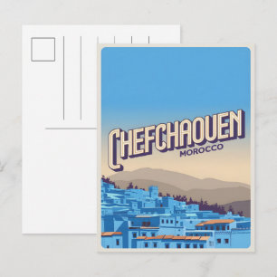Tarjeta postal de viaje a Marruecos chefchaoun, re