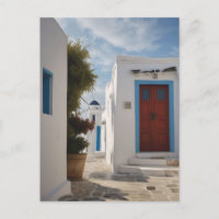 Tarjeta postal de viaje a Mykonos Grecia