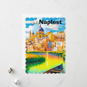 Tarjeta postal de viaje a Nápoles Italia, Arte de 