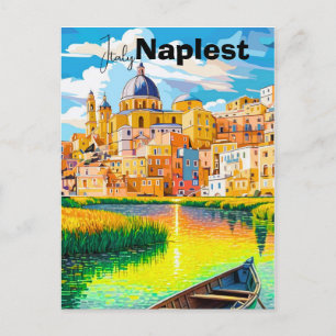 Tarjeta postal de viaje a Nápoles Italia, Arte de