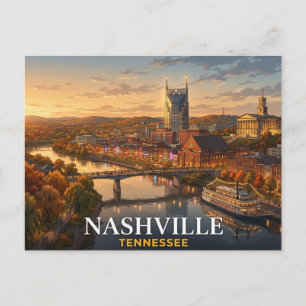 Tarjeta postal de viaje a Nashville Recuerdo del