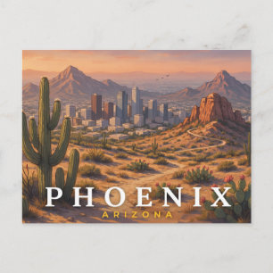 Tarjeta postal de viaje a Phoenix Arizona   Desier