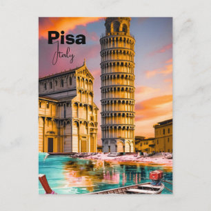 Tarjeta postal de viaje a Pisa Italia, Tarjeta pos
