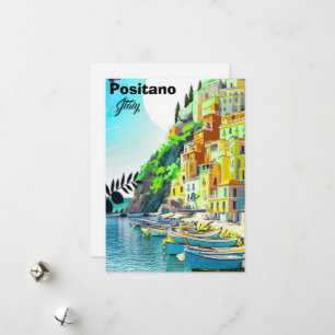 Tarjeta postal de viaje a Positano Italia, Poema d