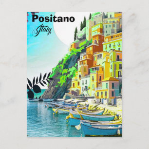Tarjeta postal de viaje a Positano Italia, Poema d