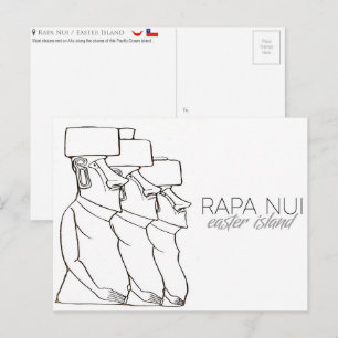 Tarjeta postal de viaje a Rapa Nui / Isla de Pascu