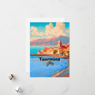 Tarjeta postal de viaje a Taormina Italia, Arte de