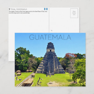 Tarjeta postal de viaje a Tikal, Guatemala