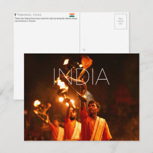 Tarjeta postal de viaje a Varanasi, India