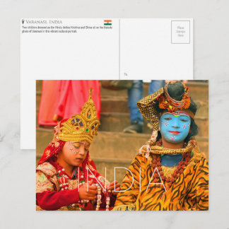 Tarjeta postal de viaje a Varanasi, India