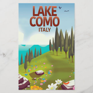 Tarjeta postal de viaje al Lago de Como Italia.
