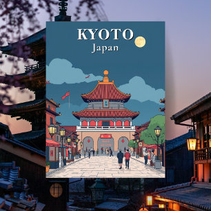 Tarjeta postal de viaje al templo japonés de Kioto