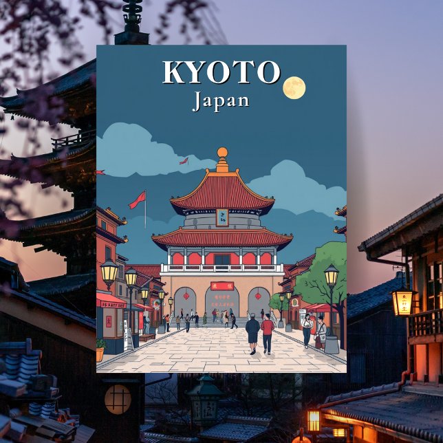 Tarjeta postal de viaje al templo japonés de Kioto (Kyoto Japan Japanese Temple Travel Postcard)