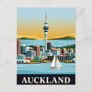 Tarjeta postal de viaje antigua AUCKLAND