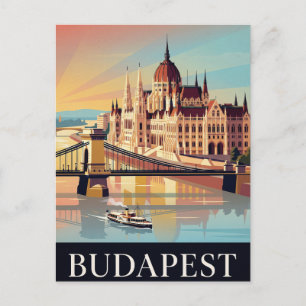 Tarjeta Postal de Viaje Antigua BUDAPEST