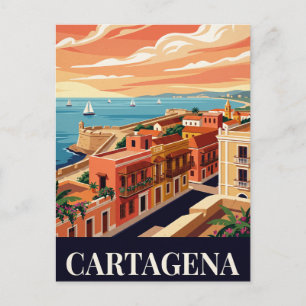 Tarjeta Postal de Viaje Antigua CARTAGENA