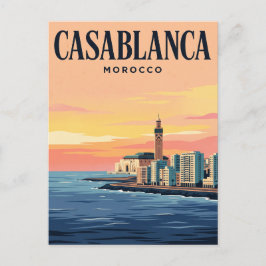 Tarjeta postal de viaje antigua | Casablanca, Marr