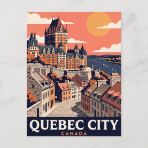 Tarjeta Postal de Viaje Antigua Ciudad de Quebec C