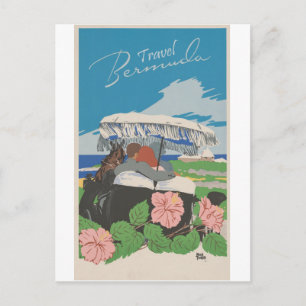 Tarjeta postal de viaje antigua de Bermudas