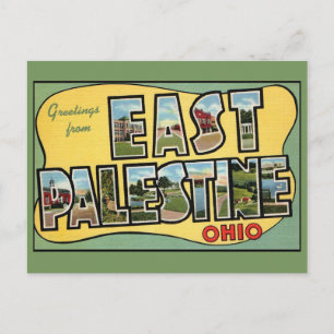Tarjeta Postal de Viaje Antigua de East Palestine