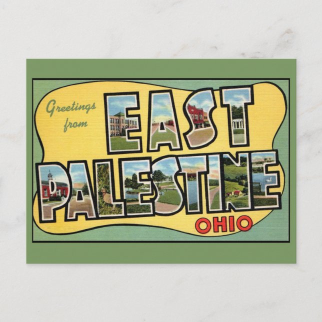 Tarjeta Postal de Viaje Antigua de East Palestine  (Anverso)